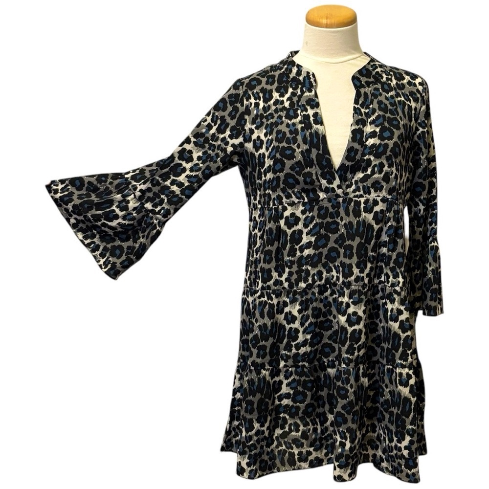 Wishlist Apparel Dress Swing Tunic V Neck Bell Sleeves Flowy Medium - Picture 4 of 11